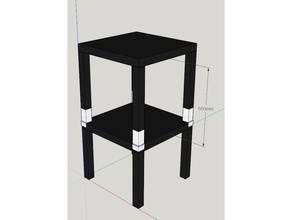 ikea lack table lifted stacker v2 diy hack raiser single screw stackable 3d print model - Mito3D