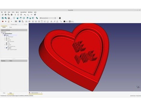 Anfänger-Herz-Form - freecad b-spline Filet Herz shapestring valentines Tag valentine Herzen 3d print model - Mito3D