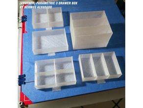 another parametric 3 drawer box tool holders & boxes container customizable drawers mini openscad 3d print model - Mito3D