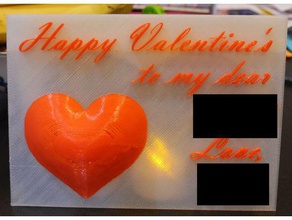 valentine's day card signs & logos 3d print model - Mito3D