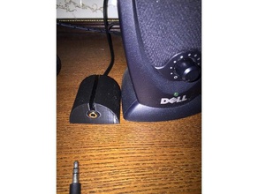 aux holder 35mm extension audio cord desk office sound speakers 3d print model - Mito3D