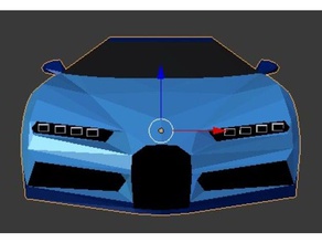 low-poly bugatti chiron cuerpo compatible auto art marca mini-z vehículos quirón mini 3d print model - Mito3D