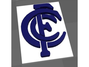 carlton de futebol logotipo do clube a arte afl austrália australiano o azul blues footy 3d print model - Mito3D