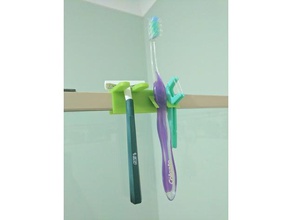 toothbrush razor holder my shower wall bathroom 3d print model - Mito3D
