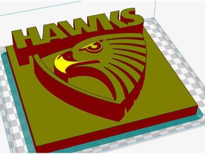 espino club de fútbol del logotipo art afl australia footy hawk los halcones el 3d print model - Mito3D