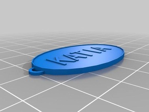 mi personalizados oval llavero de katia llaveros personalizado 3d print model - Mito3D