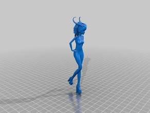 demon girl las esculturas demonio figura de la mujer 3d print model - Mito3D