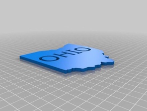 el estado de ohio forma letras doble extrusor Arte en 2d extrusión 3d print model - Mito3D