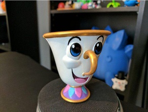 chip beauty beast video games cartoon character cup cute figure fun 3d print model - Mito3D
