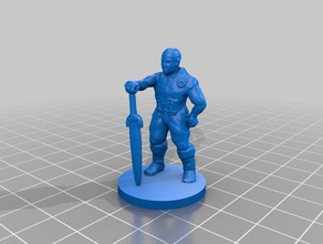 desktophero in attesa guerriero dungeon twister originale della delega giochi gioco da tavolo mini miniatura 3d print model - Mito3D