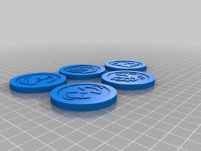 lendária marvel tokens A impressão 3d 3d print model - Mito3D