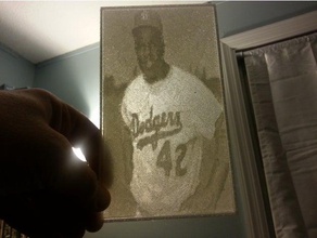 jackie robinson lithopane 2d art afro-americano baseball storia nera il black history month di brooklyn su misura dodgers l'integrazione 3d print model - Mito3D