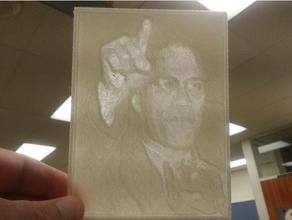 malcolm x lithopane 2d art african american black history month customized 3d print model - Mito3D