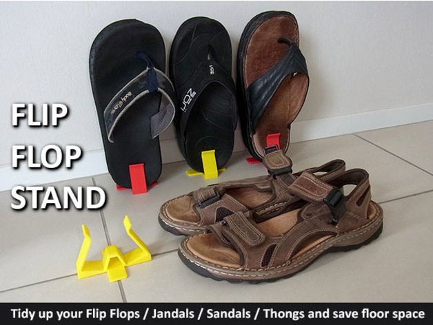 flip flops jandals thongs sandals stand organization casual design feet flop flip-flops footwear gift handy holder home house household idea jandal organisation practical present saving shoe shoes solution space storage tidy unique 3D print model - Mito3D