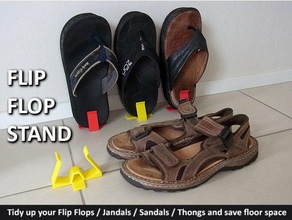 flip flops jandals thongs sandals stand organization casual design feet flop flip-flops footwear gift handy holder home house household idea jandal organisation practical present saving shoe shoes solution space storage tidy unique 3d print model - Mito3D