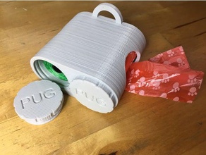 double-barrel poo bag holder pets dog 3d print model - Mito3D
