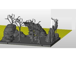 diorama geyik 3d baskı 3d print model - Mito3D