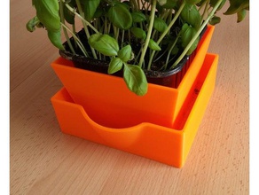 flower pot bottom watering household 3d print model - Mito3D