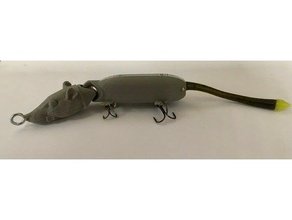 rat swimbait 3d printing bass fishing lure mouse musky topwater 3d print model - Mito3D