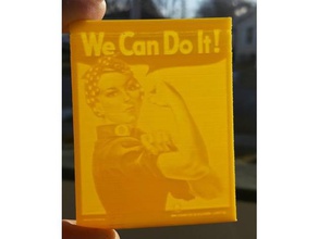 we can do lithophane 2d art rosie riveter womens rights 3d print model - Mito3D