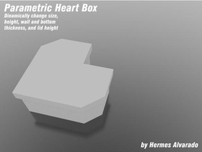 parametrik kalp kutu kaplar kutusu kap kalpler depolama valentine 3d print model - Mito3D