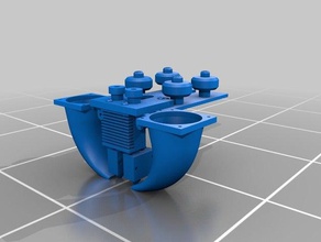 2 cobblebot e3d chimera cyclops montaj versiyonu 3d yazıcı parçaları Dağı soğutma fanı çift ekstruzyon Volkan soğutucu fan 3d print model - Mito3D