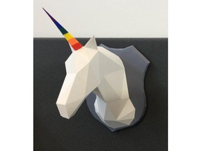 unicorn trofeo mutevole corno animali 3d print model - Mito3D