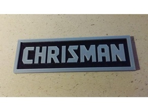 chrisman usta logo işaretler ve logolar chris isim etiketi alet kutusu 3d print model - Mito3D