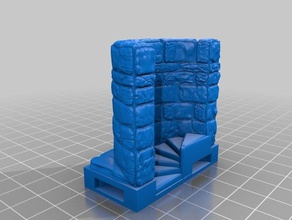 openforge 20 spiral stair wall orig openlock base toy & game accessories dnd tiles openforge2 stairs 3d print model - Mito3D