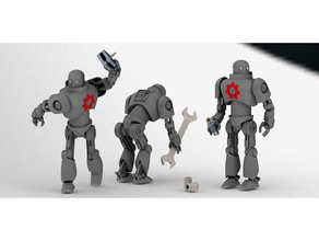 posable robotnik figura de acción, imprimir su propio las esculturas acción android bot el robot roboter scifi espacio 3d print model - Mito3D