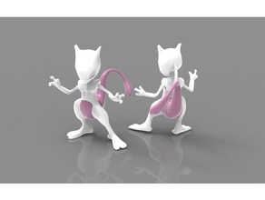 mewtwo giocattolo & accessori di gioco animale famosa figura pokemon figure pwoer forte 3d print model - Mito3D