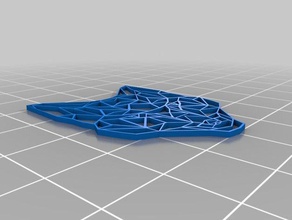 geometrik tilki başı 2d sanat 3d print model - Mito3D