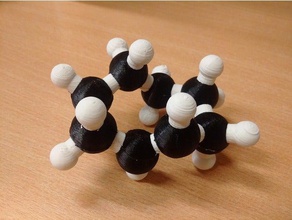 isómeros cyclooctene - dual versão de cor aprendizagem química a quiralidade duplo extrusora casal extrusão molécula moléculas orgânica 3d print model - Mito3D