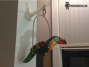 wall holder mexican artwork household supplies coat hook hanger robotmama toucan mount post 3d print model - Mito3D