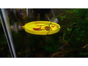 suspendido de camarón la bandeja alimentación las mascotas plato comida los peces tanque camarones gambas acuario 3d print model - Mito3D