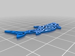 Gummi-Haie interaktive Kunst keychain Hai tribal 3d print model - Mito3D