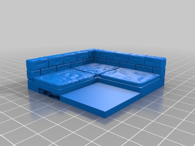 tt dungeon piscina - angolo 2x2 giocattolo & accessori di gioco dungeons dragons vero piastrelle 3D print model - Mito3D