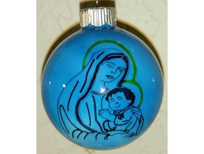 ornamento de la santa madre hijo Arte en 2d 3d print model - Mito3D