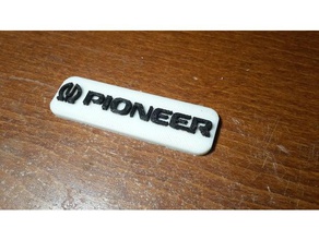 pioneer logo plate audio 3d print model - Mito3D