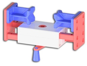 dois mandíbula auto-centramento paralelo garra de engenharia engrenagem mudanças rack pinhão-cremalheira robótica aplicador 3d print model - Mito3D