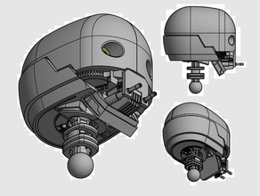 k2so inspiriert Hals verwenden Kopf Modell-Roboter darth vader droid Roboter rogueone Schurken eins starwars stormtrooper storm trooper 3d print model - Mito3D