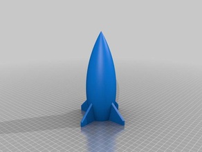 simple high low resolution rocket 3d printing tests model rockets rocketship 3d print model - Mito3D