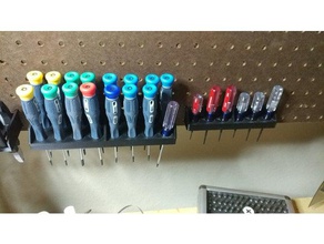 frankenforge - peg board holder 16 screwdrivers tool holders & boxes 3d print model - Mito3D