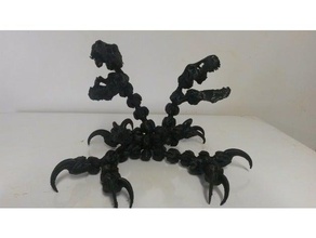 alien ball & socket skeleton rex predator + rib cage bat wings &gt 8d sculptures 3d print model - Mito3D