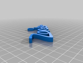 zander horizontal-Taste Schlüsselanhänger kundengebundene 3d print model - Mito3D