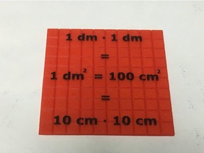 quadratdezimeter math square 3d print model - Mito3D