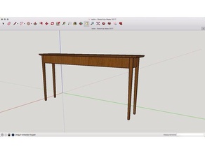 einfache Flur Tisch Modell-Möbel m3d micro sketchup Tabelle Holz 3d print model - Mito3D