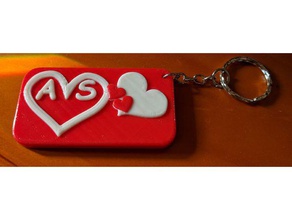 coeur portachiavi i cuore cuori chiave keychain 3d print model - Mito3D