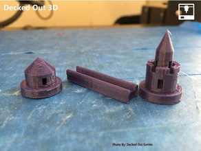 los colonos de catán - ronda castillo temática reproductor juegos deckedout3d juego gamepieces midevil jugador la princesa 3d print model - Mito3D