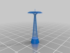 coney island paracaídas de la torre La impresión en 3d 3d print model - Mito3D